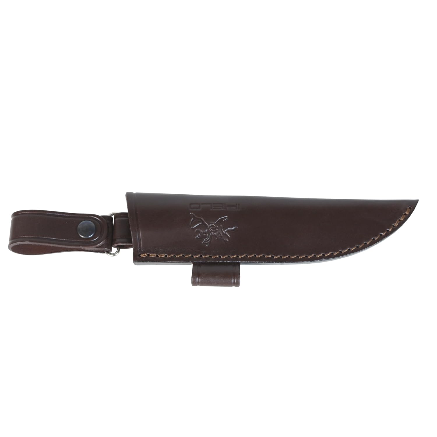 iFIELD Nóż myśliwski Bushcraft EL29124-12 cm MOVA Full Tang satynowe ostrze, kręcone uchwyt brzozowy, brązowa skórzana pochwa, wyprodukowano w Hiszpanii, kemping i narzędzie survivalowe