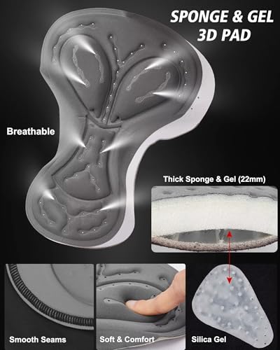 ROTTO Pantalones Cortos de Ciclismo para Mujer Acolchados con Relleno de Esponja y Gel con Bolsillos para Bicicleta Ciclismo de Carretera Montaña - imagen 4