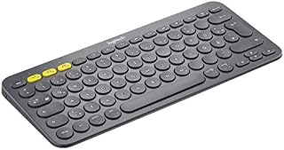 Logitech K380 Wireless Bluetooth Keyboard, Multi-Device & Easy Switch Feature, Windows and Apple Shortcuts, PC/Mac/Tablet/Mobile Phone/Apple IOS+TV, German QWERTZ Layout - Black
