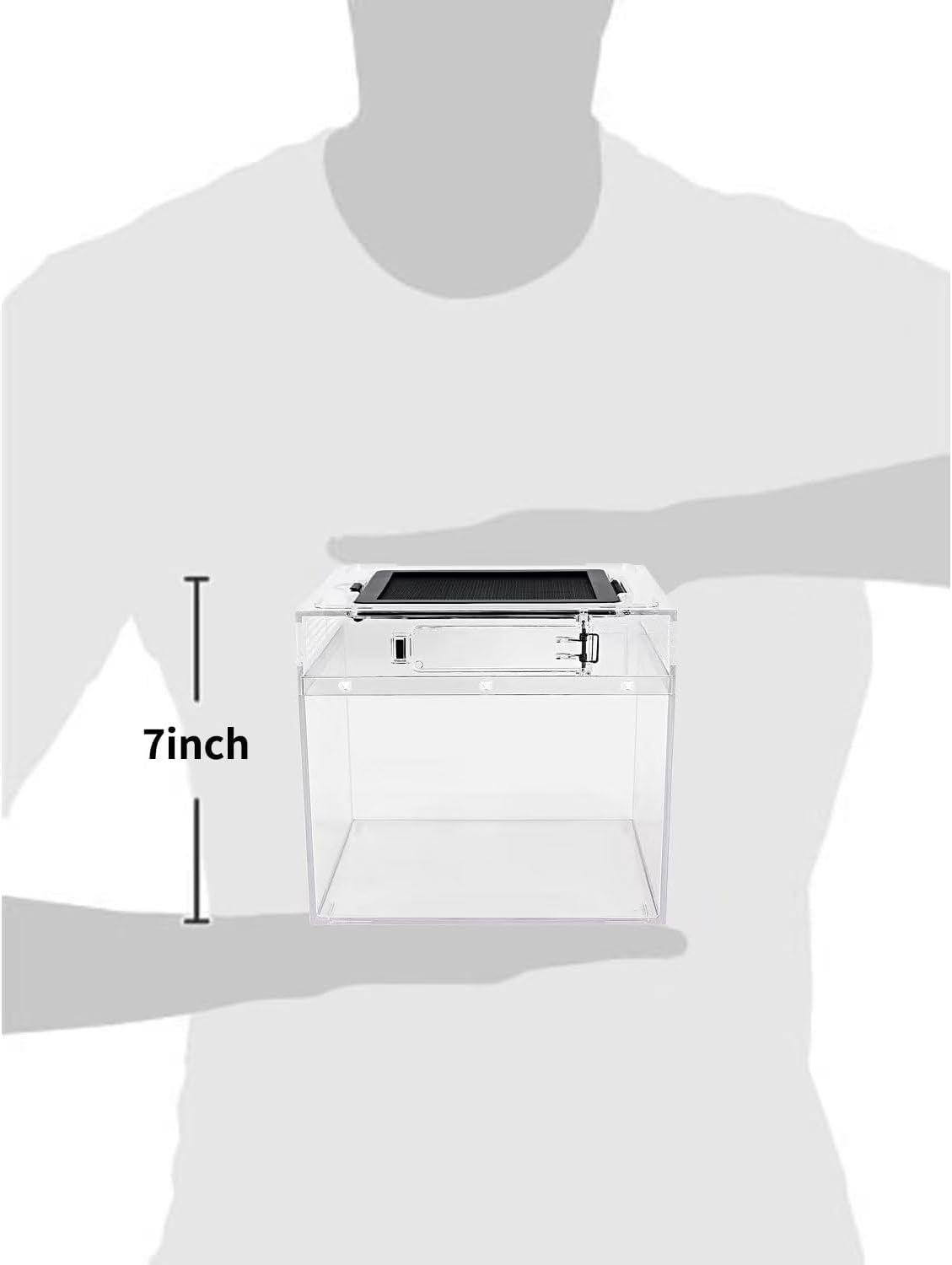 reptile growth mini reptile terrarium,8" x 8"x 8" reptile tank with full view visually appealing?for insect?fish?tarantula?hermit crab?jumping spider?iguana?tortoise?leopard gecko?frog?bearded dragon transparent 8" x 8"x 8"