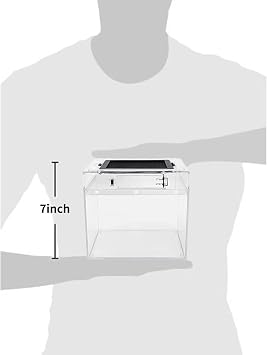 Reptile Growth Mini Sürüngen Teraryumu, 8 x 8 x 8 Tam Görünüşlü Sürüngen Tankı Görsel Olarak Çekici, Böcek, Balık, Tarantula, Münzevi Yengeç, Atlama Örümcek, İguana, Kaplumbağa, Leopar Gecko,