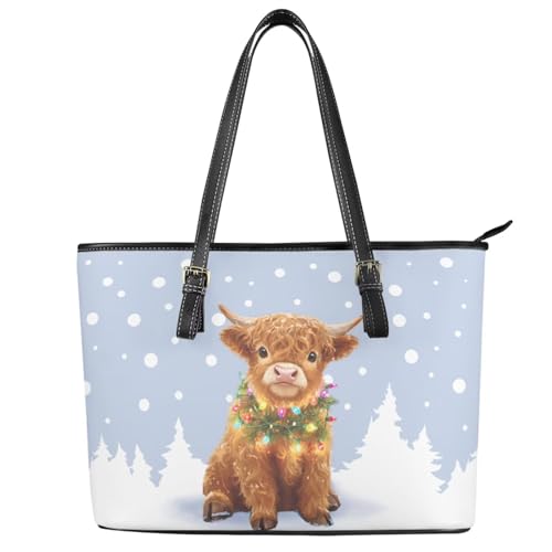 Christmas Tote Bag for Women Fashion Top-handle Handbags Work Bags with Zipper Makeup Clutch Bags2