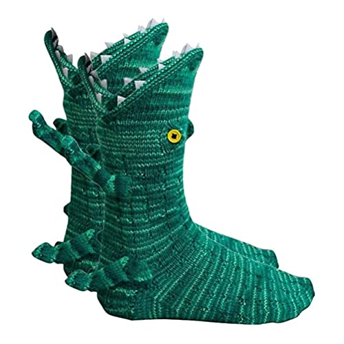 Hiraith Calcetines de cocodrilo, calcetines del piso la forma novedad cocodrilo punto, tobillo punto lindo funky, navidad unisex dibujos animados largo regalo Cover