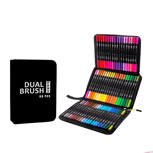 canetas pincel duplo - Caneta pincel marcadores duplos - Art Markers Set Tip Brush Pen, Fine & Brush