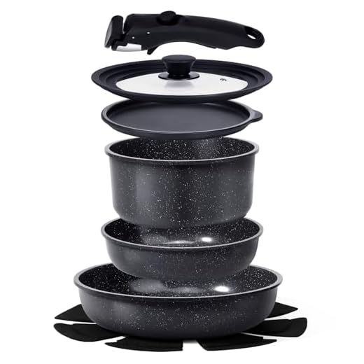 Set Di Pentole Antiaderenti In Ceramica Gipp Da 8 Pezzi Con Manico Staccabile, Pentole E Padelle Compatibili Con L'Induzione, Padelle Per Friggere E Salse Con Coperchio In Vetro