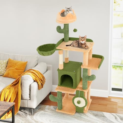 Tangkula Árbol Cactus para Gatos 63 in Multi-Nivel miniatura 3