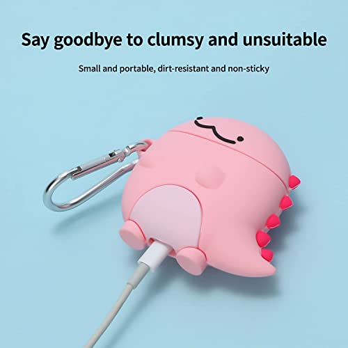 Compatible With Airpods 1&2 Case，3D Cute Funny Silicone Skin Care Bottles Case Design, Accessories Key Chain Suitable For Fashion Girl Child Teen Boy Airpods 1&2Case (Pink Dragon) #TOP5