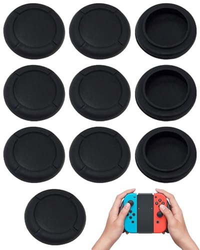KEMUZ 5 Pares Agarres para el Pulgar Tapas De Silicona para Joystick para Switch Protección del Controlador Tapas, Instalación Fácil, Mejora la Experiencia de Juego (Negro)