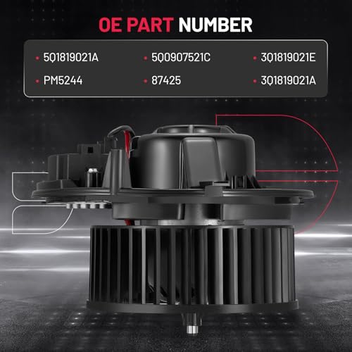 Image of BDFHYK AC Heater Blower Motor Fan PM5244 Compatible with Audi A3 Quattro Sportback e-tron Q3 RS3 S3, Compatible with VW Atlas Golf R SportWagen GTI Jetta,HVAC Blower Motor Assembly 5Q1819021A