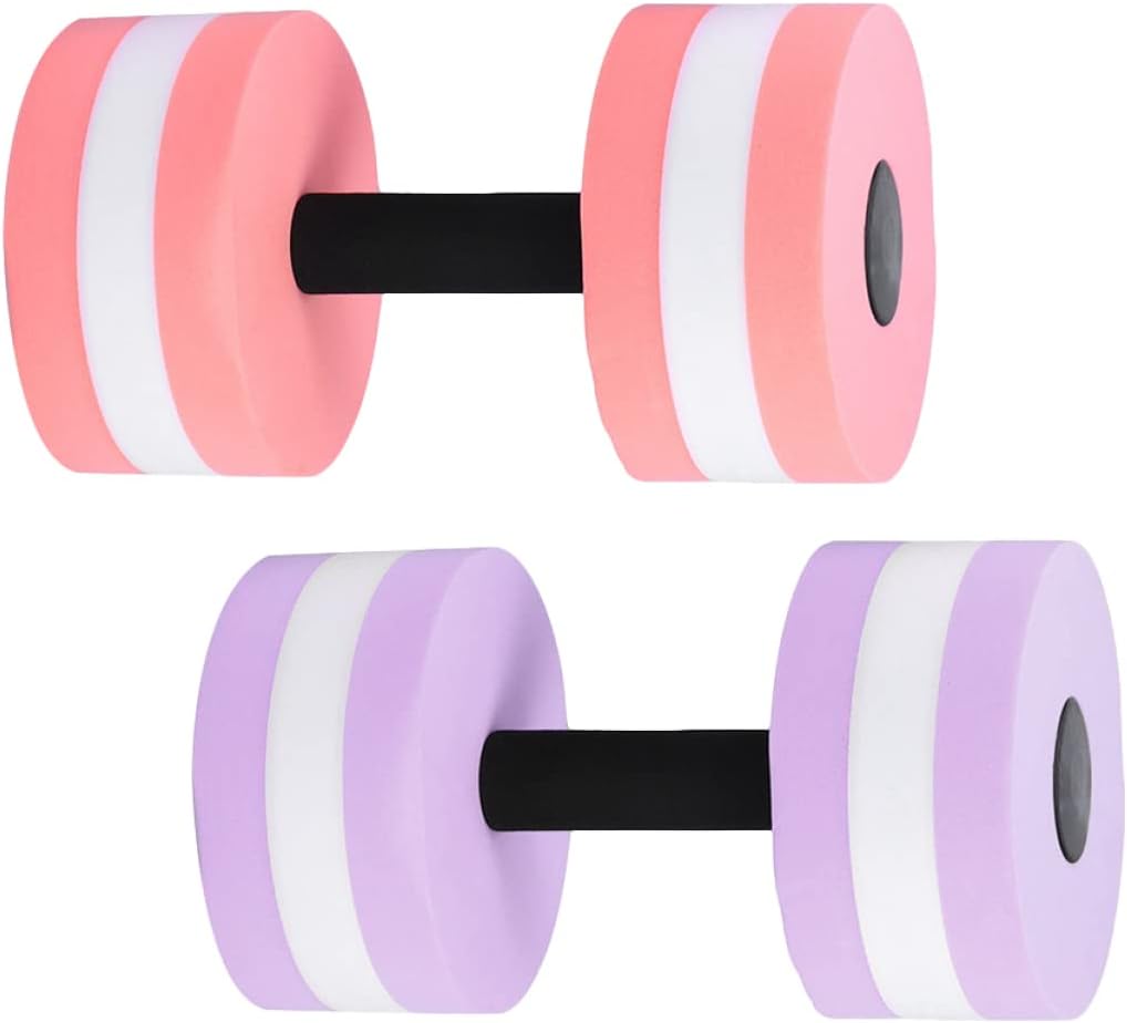 2Pcs Eva Floating Dumbbells for Water Aerobics Durable Fitness Barbell for Swimming Pool Exercises for Arm Shoulder and Cardio Training Random Color