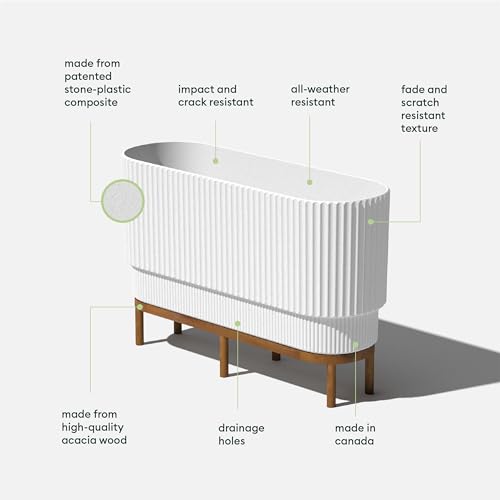 Image of Veradek Demi Series Raised Long Planter - Wide Planter with Stand