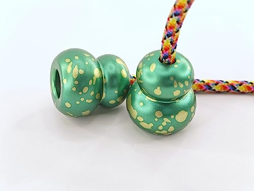 Image of Begleri Fidget Beads - Worry Fidget Beads Spin - Made of Aluminum Alloy - for All Skill Players Creates a Bit of Magic for You (Yellow&Green, Cala)