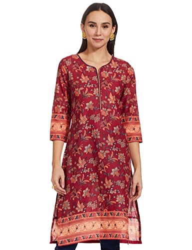 Image of Rangriti Womens Round Neck Printed Kurta