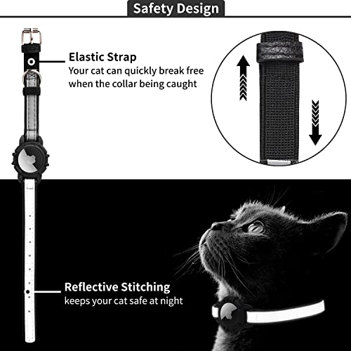Reflective AirTag Cat Collar, FEEYAR Integrated Air Tag Cat Collar for