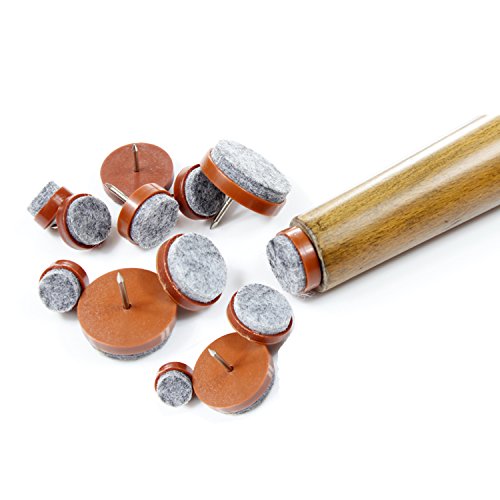 40Pcs Round Heavy Duty Nail-On Felt Pad For Furniture Chair Table Leg Feet Floor Protectors Slide Smoothly (Brown, Pad Diameter 18Mm) #TOP7