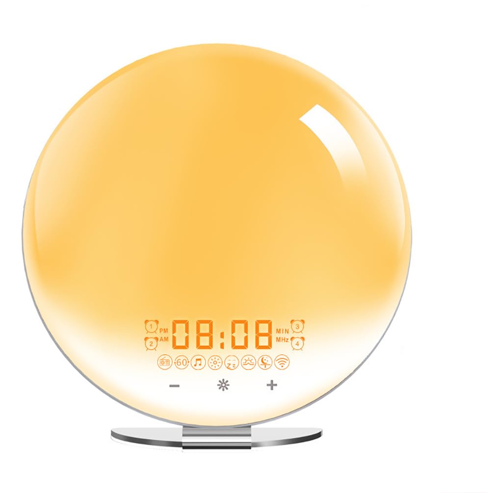 TsoLay Sveglia All'alba, Luce di Risveglio E Simulazione Dell'alba Colorata, 20 Livelli di Luminosità Regolabili, 8 Opzioni per I Compagni di Sonno Adatti a Chi Ha Il Sonno Pesante
