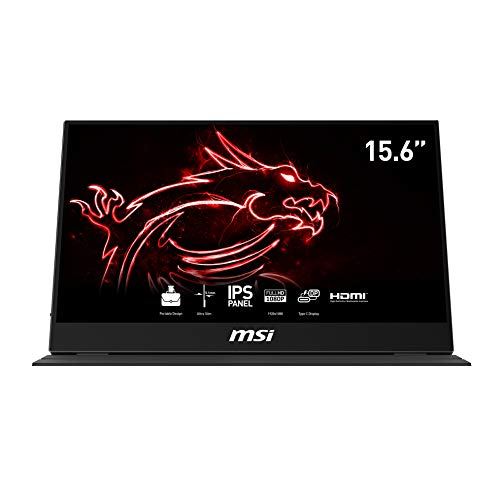 MSI Optix MAG161V-002 portabler IPS Monitor 40 cm (15,6 Zoll) 60Hz, FHD (1920x1080), schwarz (Tragbares Design, Ultra-Slim-Format, IPS-Panel, USB Type-C, Mini-HDMI)
