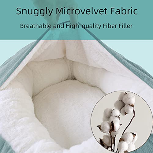 Peswety Cuddle Dog Bed Cat Bed Donut Small Pet Medium Cover Washable Clearance Snuggler Soft Plush Attached Blanket… - Image 3