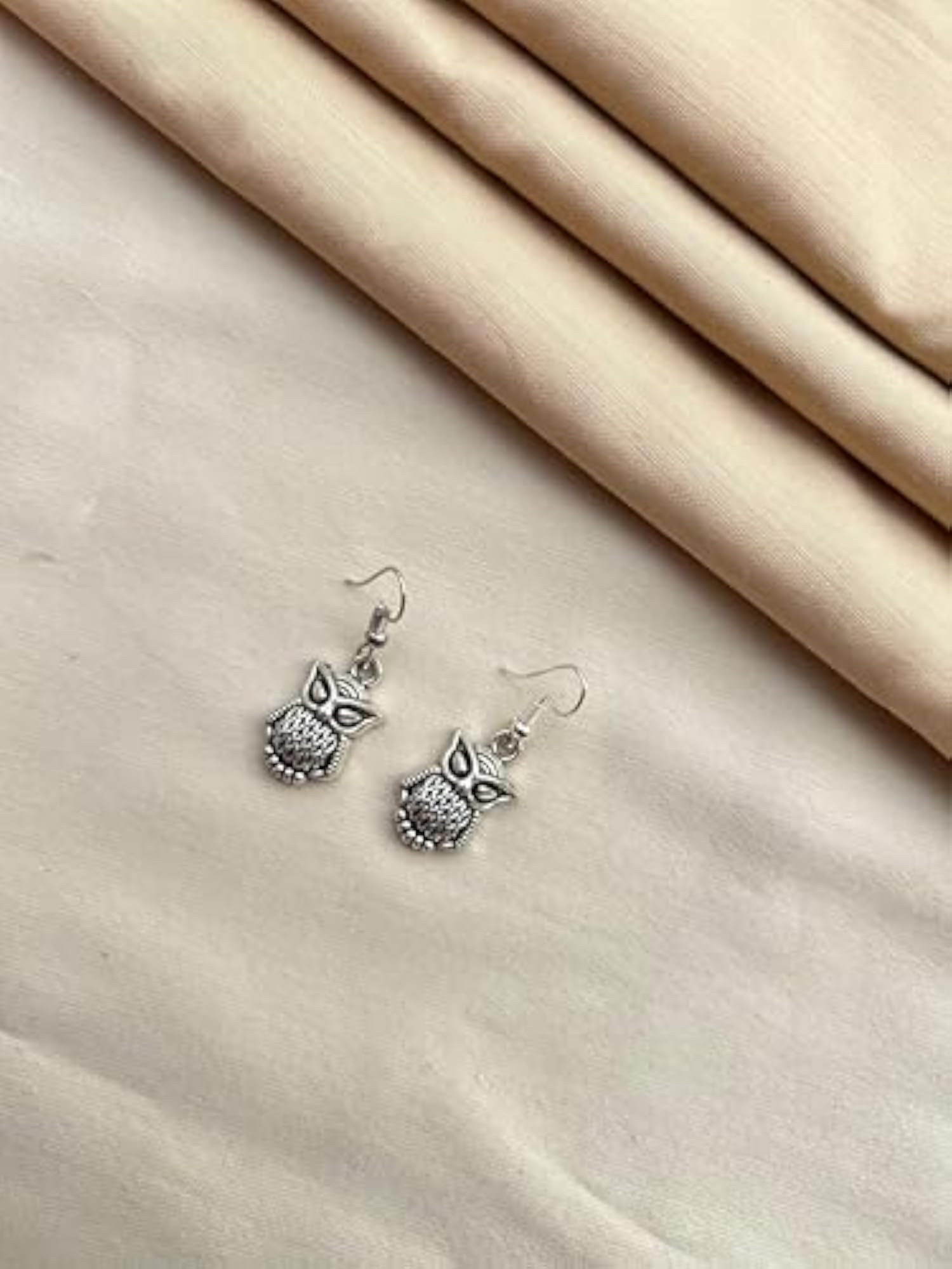 Women's Vintage Owl & Turtle Dangle Earrings, Whimsical Design