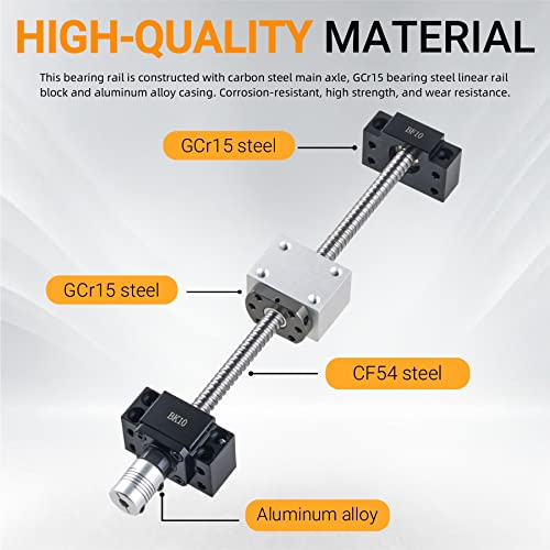 CNCYEAH Linearführung set SBR16-300mm Linearschiene Rostfreie Führungsschiene mit 4 SBR16UU Linearlager Lagerblock+SFU1204-300mm Kugelumlaufspindel Set für DIY 3D Drucker Schrittmotor – Bild 5