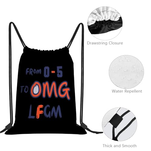 Funny From 0-5 To OMGS LFGM Ready For October-Mets drawstring bags sports drawstring bag small drawstring bag3
