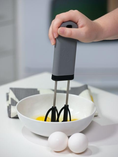 Jokari Easy Whisk One-Handed Mixer for Simple Whisking for Cooks of Any Age. Press and Beat Technology with Dual Beaters to Mix, Stir and Blend Ingredients Quickly. Great for Kids, Adults and Seniors