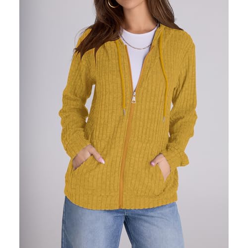 Image of Witsmile Zip Up Hoodie Women Oversized Sweatshirt Long Sleeve 2026 Fall Outfit Lightweight Jackets Workout Clothes