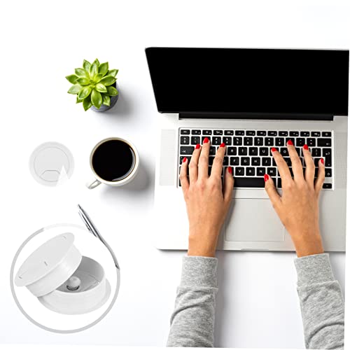 6 piezas de cubiertas para orificio de cables Angoily para escritorio, organizador de cables para oficina miniatura 7