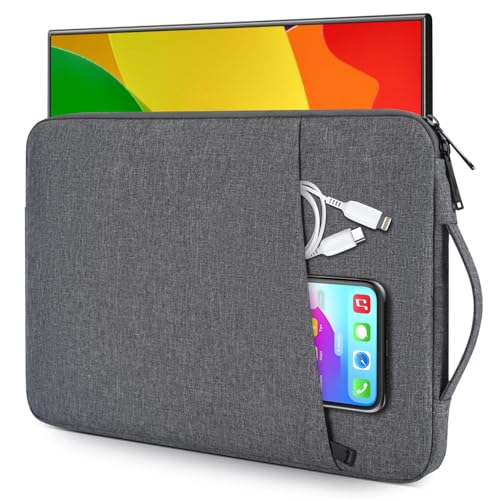 Image of 18.5 Inch Portable Monitor Case Protective Sleeve for InnoView VisionOwl Upperizon Usparkle Ingnok aimuonos Ingnok Motyeowe Cocopar EVICIV HONGO, 18-18.5 inch Portable Monitor Carrying Case Bag, Gray