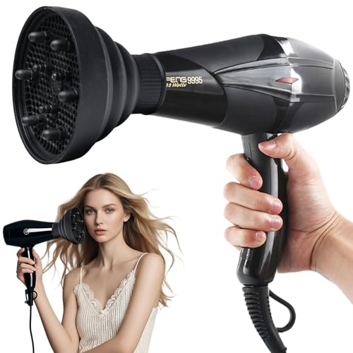 Mugtide Accessoire Diffuseur Universel pour Cheveux Naturellement Bouclés et Ondulés, Embout pour Sèche Cheveux, Diffuseur Universel pour Cheveux Bouclés...