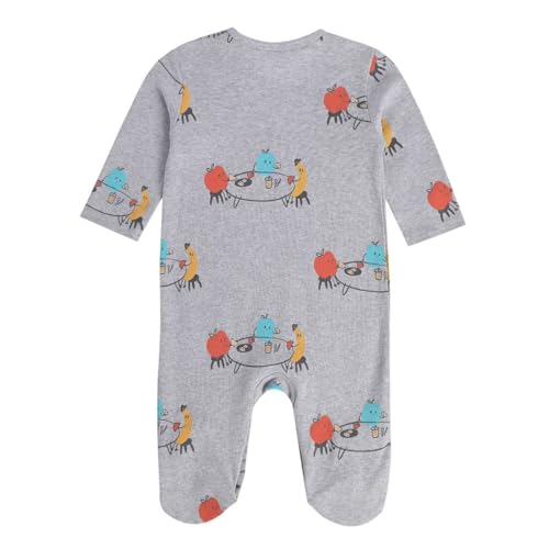 Image of miniklub Baby Front Open Long Sleeve Cotton Sleep Suit, Pack of 2 (Blue /White Color)