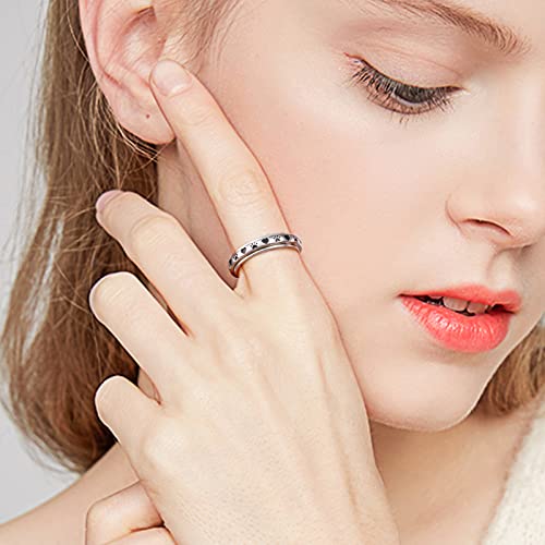 Ladytree Pet Paw Print Anxiety Relieve Spinner Rings Cat Puppy Animal Love Heart Spinner Fidget Ring Sterling Silver Worry Stress Relieving Boredom Adhd Autism Ring For Women Men(8) #TOP2