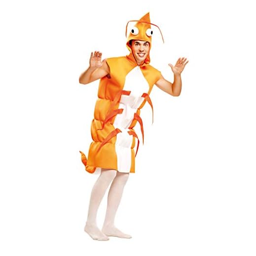 My Other Me Me-201343 Del mar Disfraz de gamba para hombre, ajedrez, multicolor, M-L (Viving Costumes 201343)