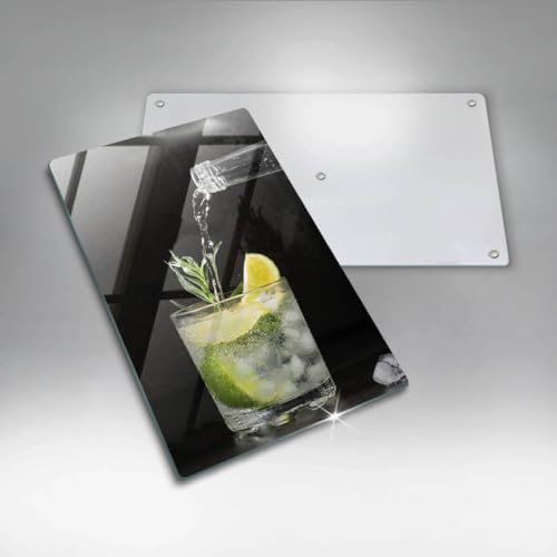 Planche à découper induction protection plaque cuisson 30x52cm verre résistant Wallfluent
