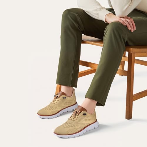 Image of SITAILE Slip On Casual Dress Shoes Arch Support Comfortable Slip in Shoes for Men Hands Free Lightweight Breathable Lace Up Oxford Sneakers for Walking Business Tennis with Soft Sole