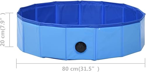 Miniatura 50 de SKM Piscina plegable para perros Azul 78.7"x11.8" PVC