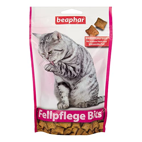 Beaphar Fellpflege Bits - Für Katzen - Fördern den Fellglanz - Katzensnacks - 1er Pack (1 x 150 g)