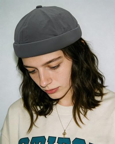 Image of CLAPE Lightweight Breathable Brimless Cap Street Casual Versatile Summer Quick Dry Docker Cap No Brim Sailor Cap Leon Cap