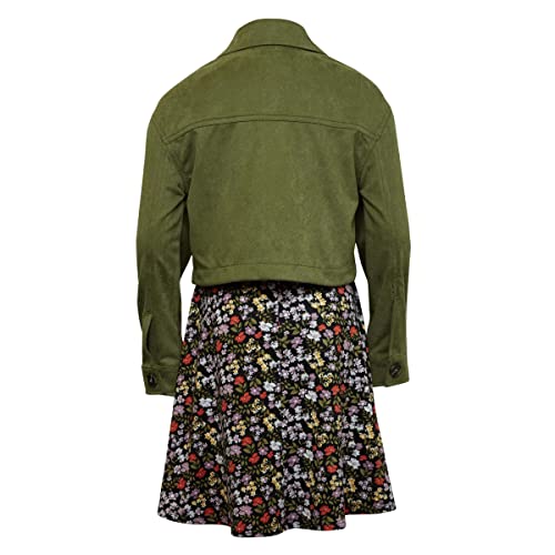 Image of Beautees Girls' Sueded Jacket and Sleeveless Dress Set