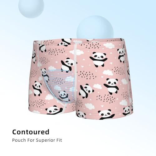 Boys' Cotton Boxer Brief Soft Underwear-Panda Flying In The Sky4
