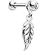 Body Candy 925 Silver Falling Feather Dangle Cartilage Earring