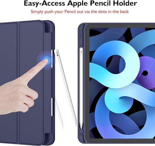 Image of TechTrendz for iPad Air 11 inch Cover M3 /M2 (2025 /2024) Case with Pencil Holder, Smart Cover with Protective Trifold Stand, Auto Wake /Sleep - Blue
