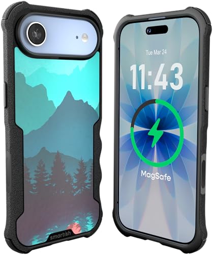 Image of Smartish iPhone Air MagSafe Case - Gripzilla Protective Magnetic Case for Men [Rugged + Tough] Military Grade Heavy Duty Grip Armor - Drop Tested for iPhone Air - Moving Mountains