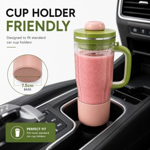 Image of 26oz Replacement Travel Tumbler for Ninja BlendBoss Blender, Green | Travel Smoothie Blender Cup with Leakproof Lid & Detachable Straw Compatible with Ninja DB301 & DB351 Series Blender