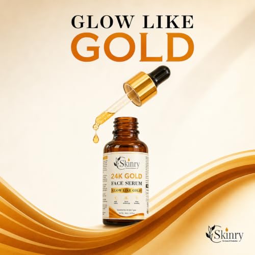 Image of 24K Gold Kumkumadi Face Serum | Anti Aging Brightening Serum with Rosehip Oil, Saffron & Vitamin E | Glow Boosting Face Serum for Women & Men | All Skin Types | 30ml