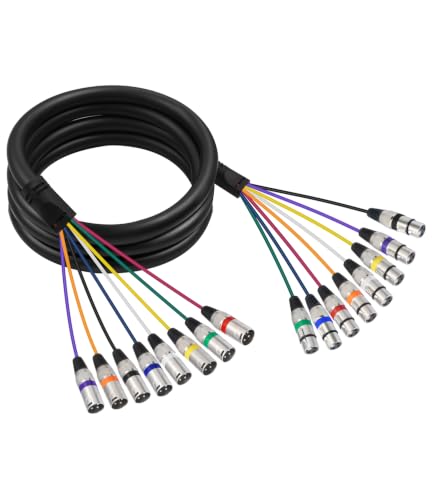 8-Channel XLR Male to Female Audio Snake Cable for Live Streaming 6.6FT