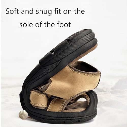 Mens Athletic Leather Sandals Closed Toe Hiking Outdoor Non-Slip Sandals Cushion Sport Casual Fashion Comfortable Beach Shoes2