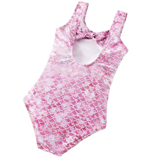 Image of Girls One Piece Swimsuits Mermaid Quick Dry Bathing Suit Beach Bowknot Backless Swimwear Toddler Swimsuit Kids 4-10Y