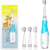 Baby Electric Toothbrush, Toddler Teeth Brushes with Smart LED Timer and Sonic Technology for Infants Ages 0-3 Years (Blue)