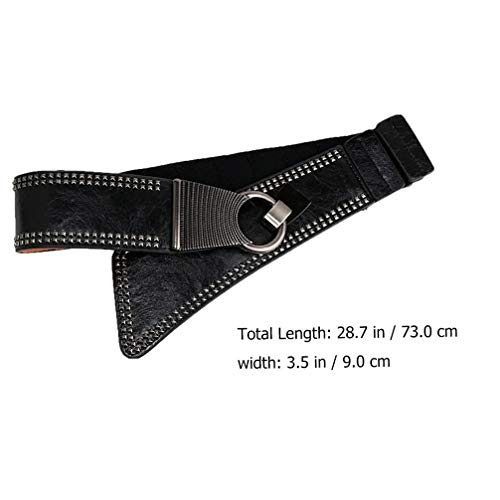 PRETYZOOM Cinto elástico feminino, cintura punk, cinto elástico com fivela plana, cinto gótico, cint
